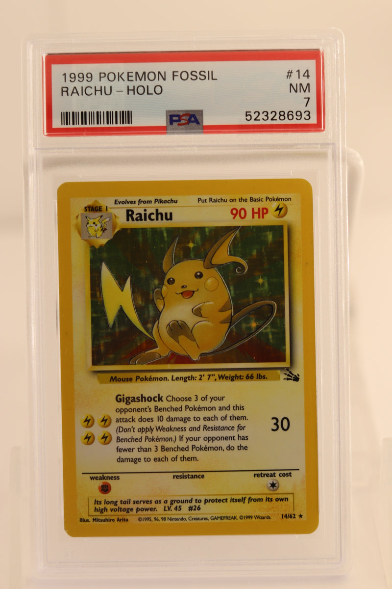 1999 Fossil Raichu Holo PSA 7 – DG Card Sales